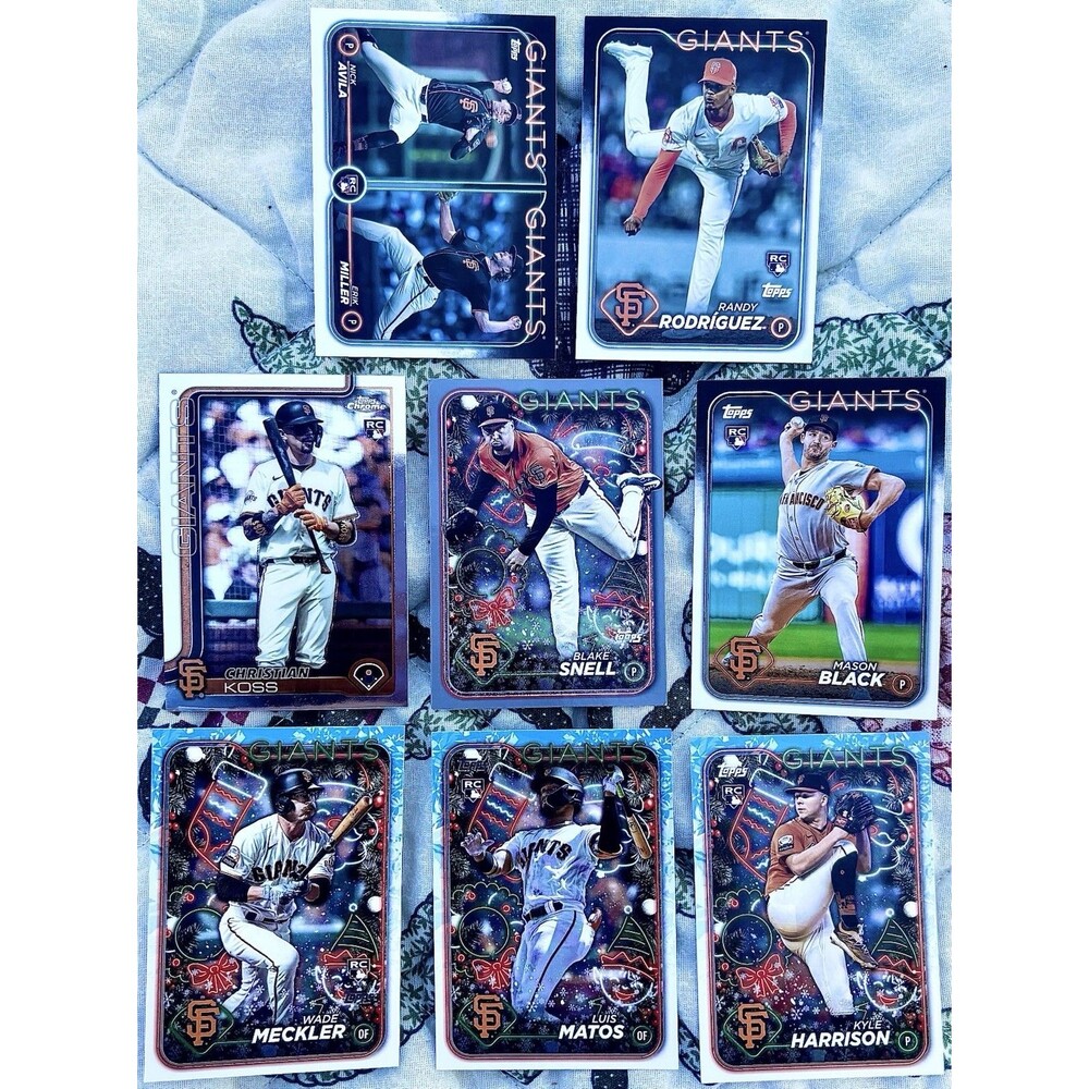 Topps Giants Lot (8) Snell Holiday SP Chrome RC Koss Matos Harrison